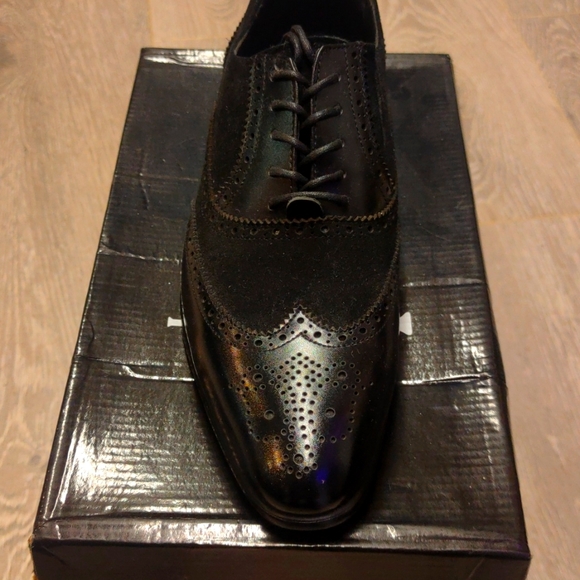 Men's dress Shoes Oxford Derby Leather & suede look - Picture 1 of 4